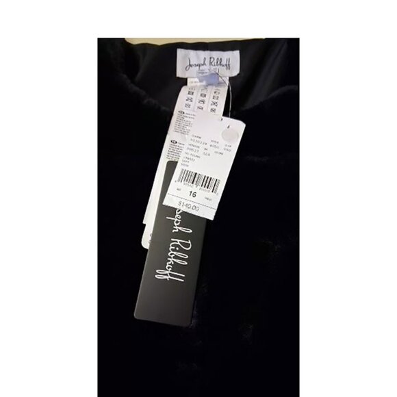 Joseph Ribkoff Black Faux 3/4 length Sleeve Fur Jacket and Scarf size 16 - Picture 9 of 9
